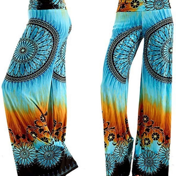 Uptown Pants - Uptown Field Yoga Pants for Women High Waist Stretchy Leg Print Wide Leg…